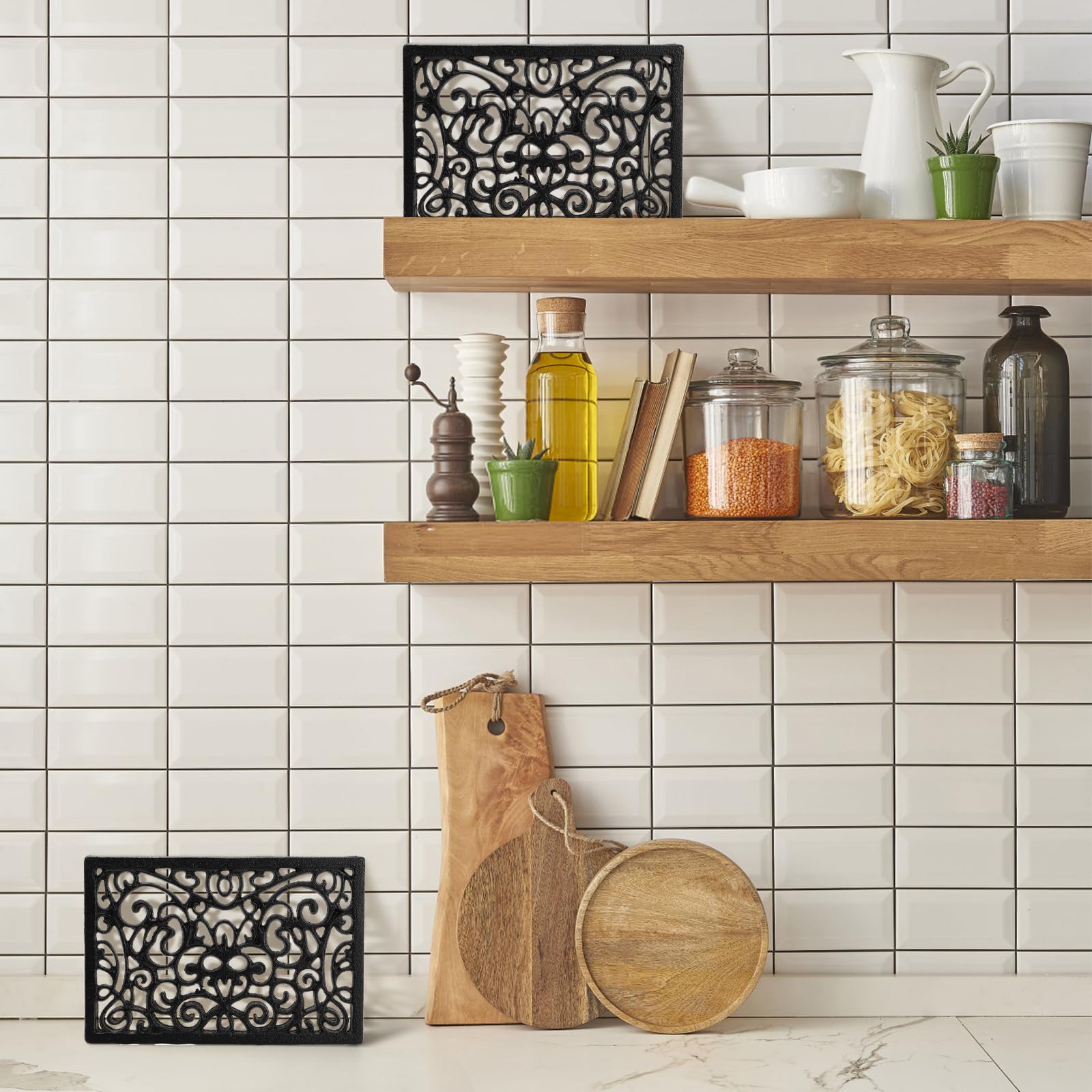 Yopay vintage-look coated trivet adds decor with practical heat protection