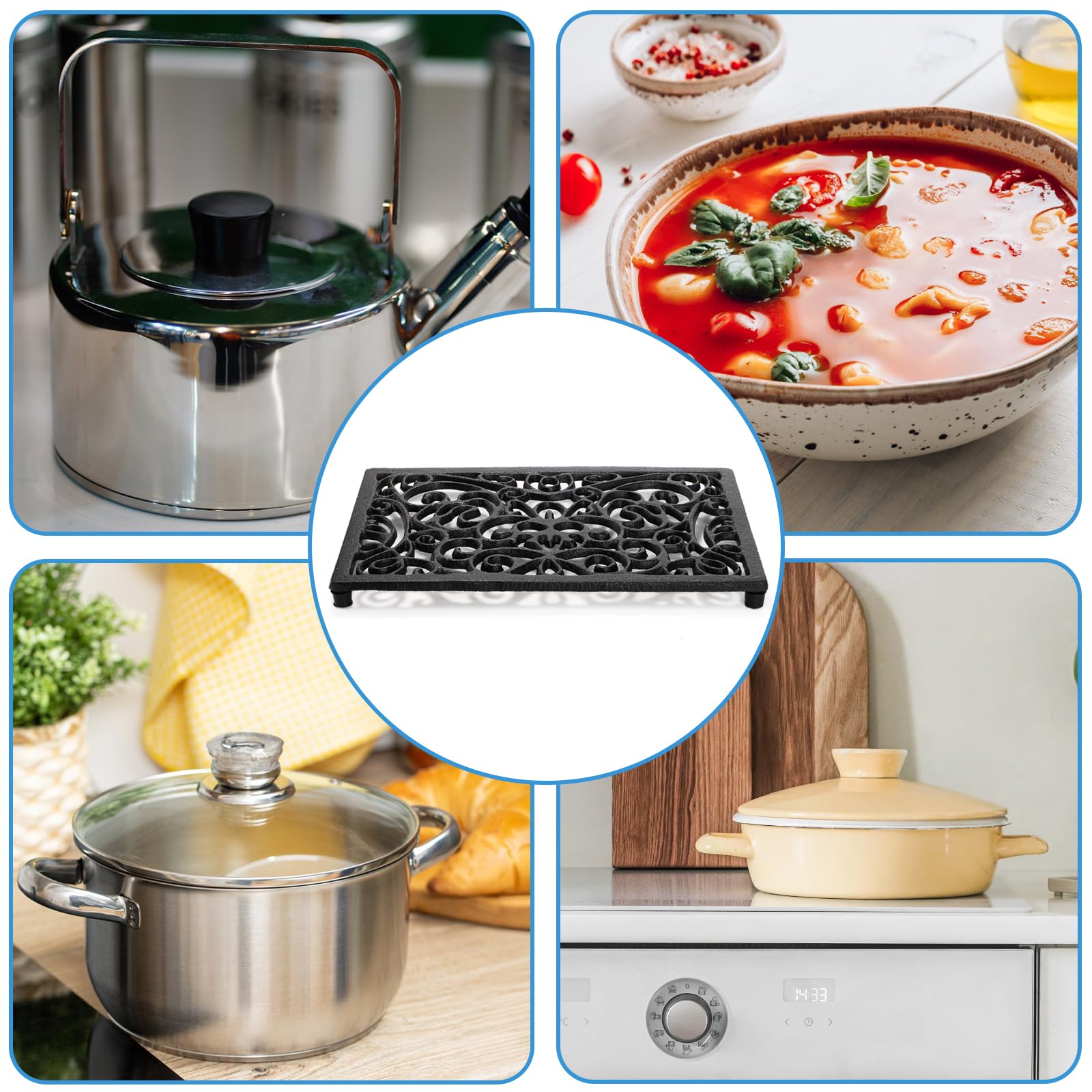 Yopay wood stove heat protection tray supporting hot cookware safely