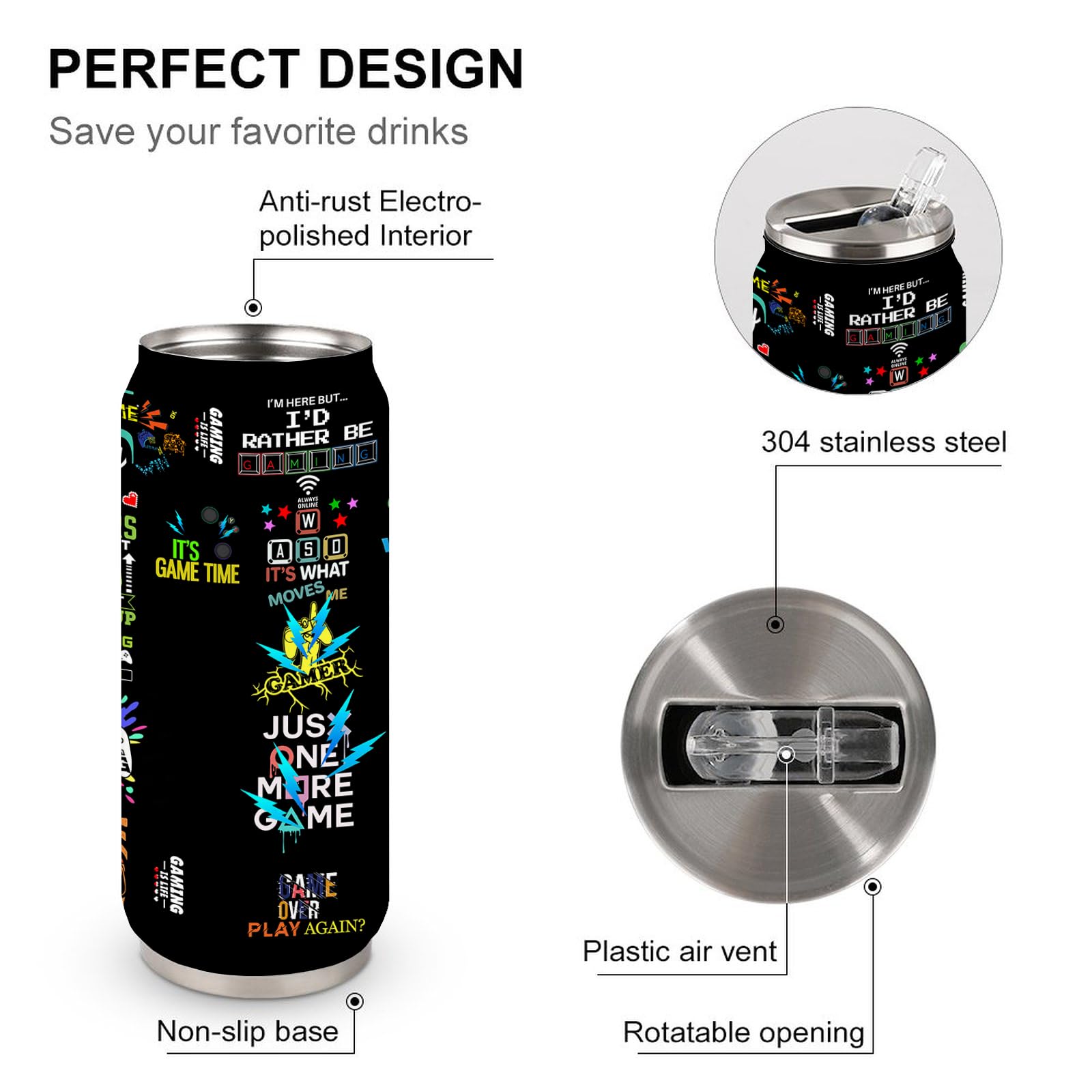 YOPIGOT Gamer Tumbler lid closed keeps drinks covered while traveling