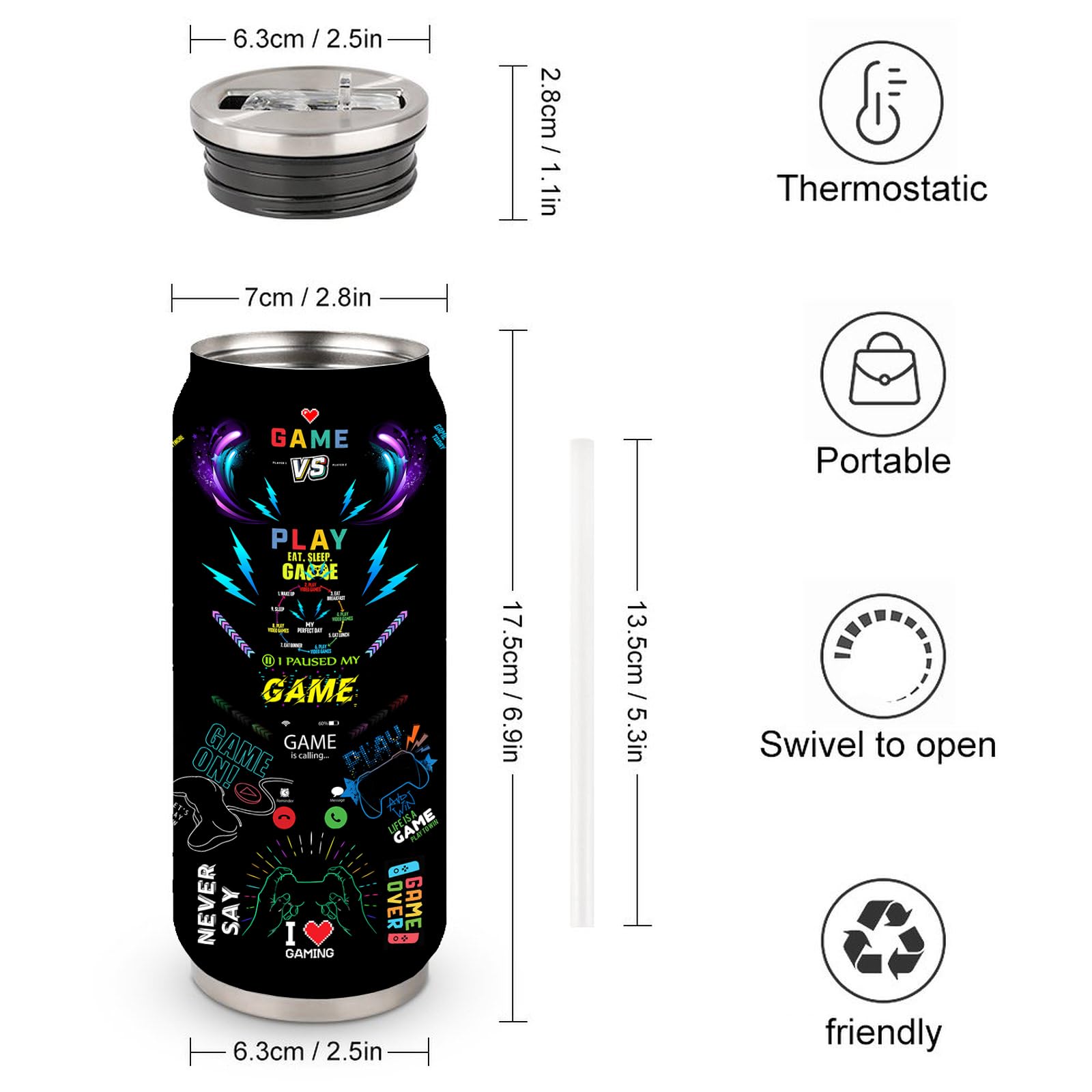 YOPIGOT Gamer Tumbler with lid on demonstrates leak-proof travel-ready feature