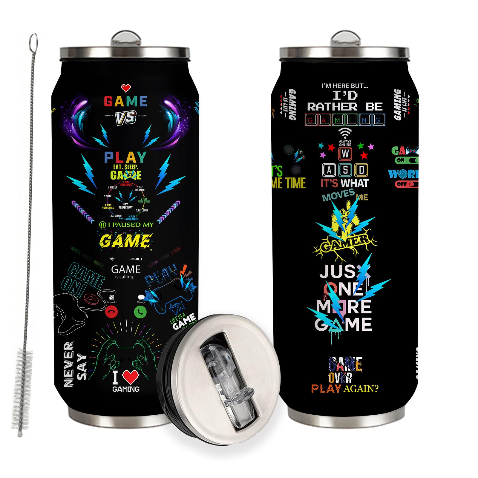 YOPIGOT Gamer Tumbler side view shows portable 17oz design for gaming on the go