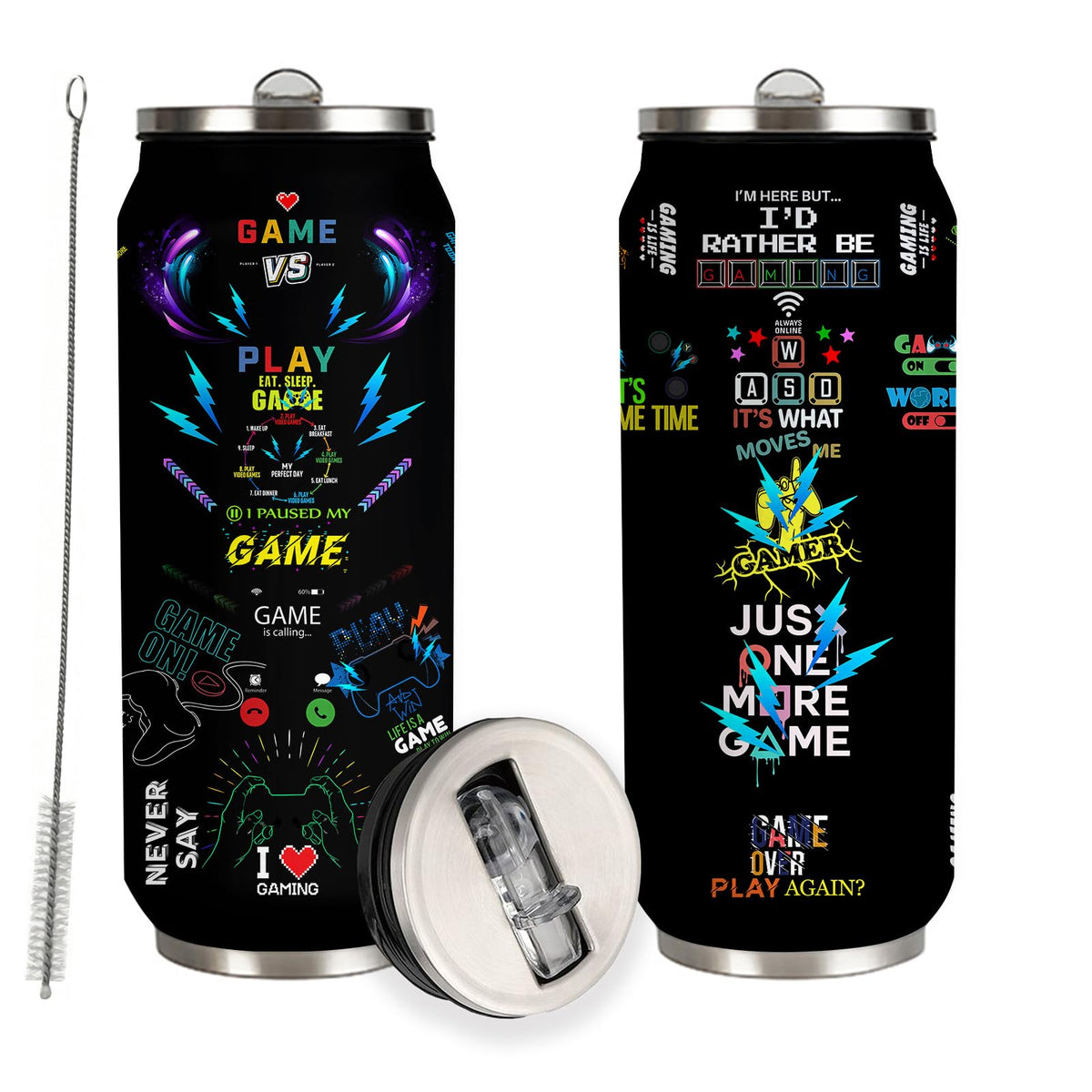YOPIGOT Gamer Tumbler side view shows portable 17oz design for gaming on the go