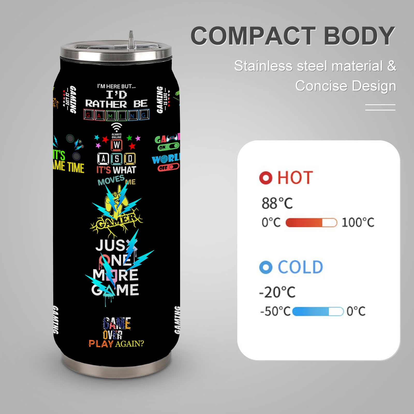 YOPIGOT Gamer Tumbler with straw enables easy sipping during long gaming sessions