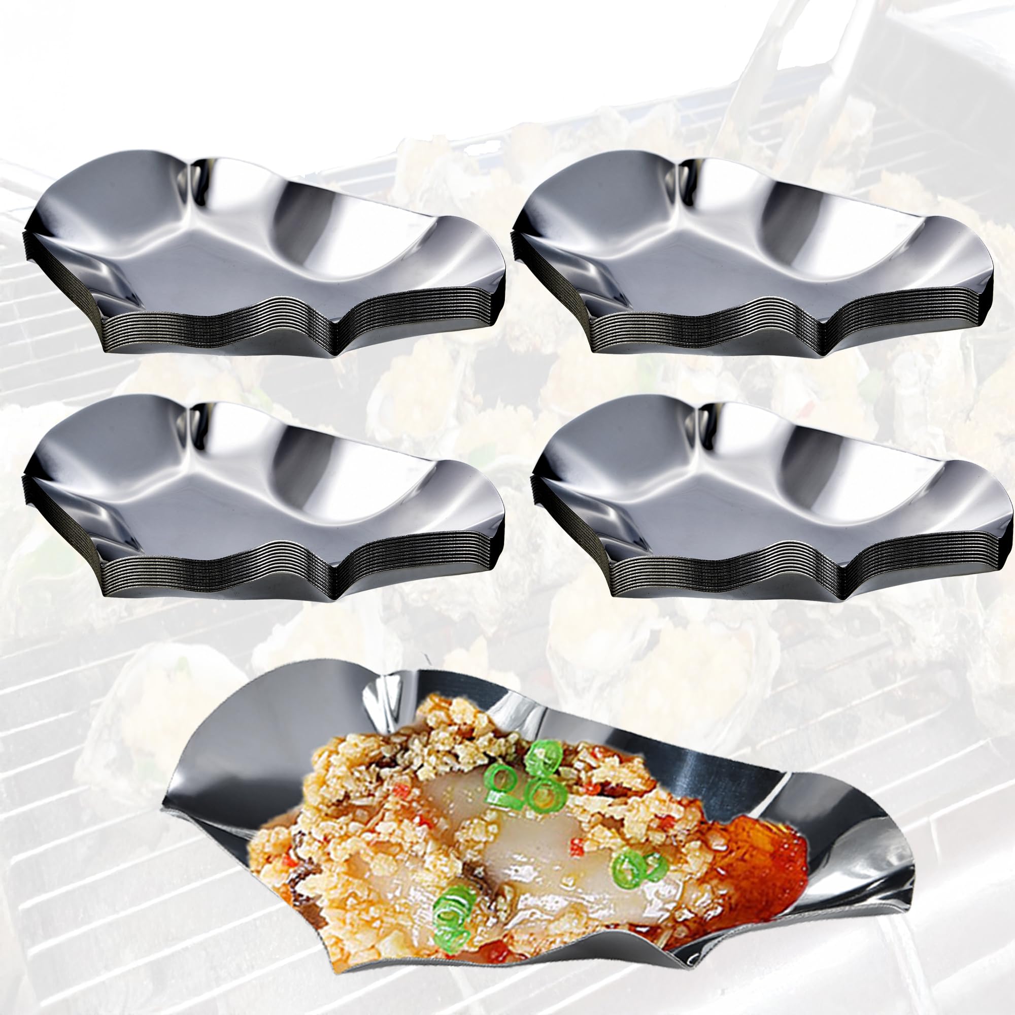 YOQVQOY 25pc oyster shells pack for convenient cooking and serving