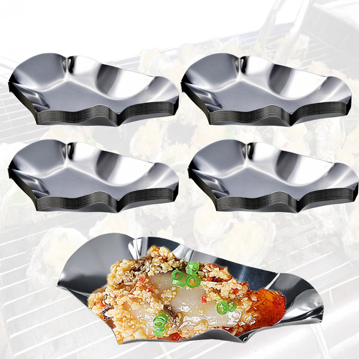 YOQVQOY 25pc oyster shells pack for convenient cooking and serving