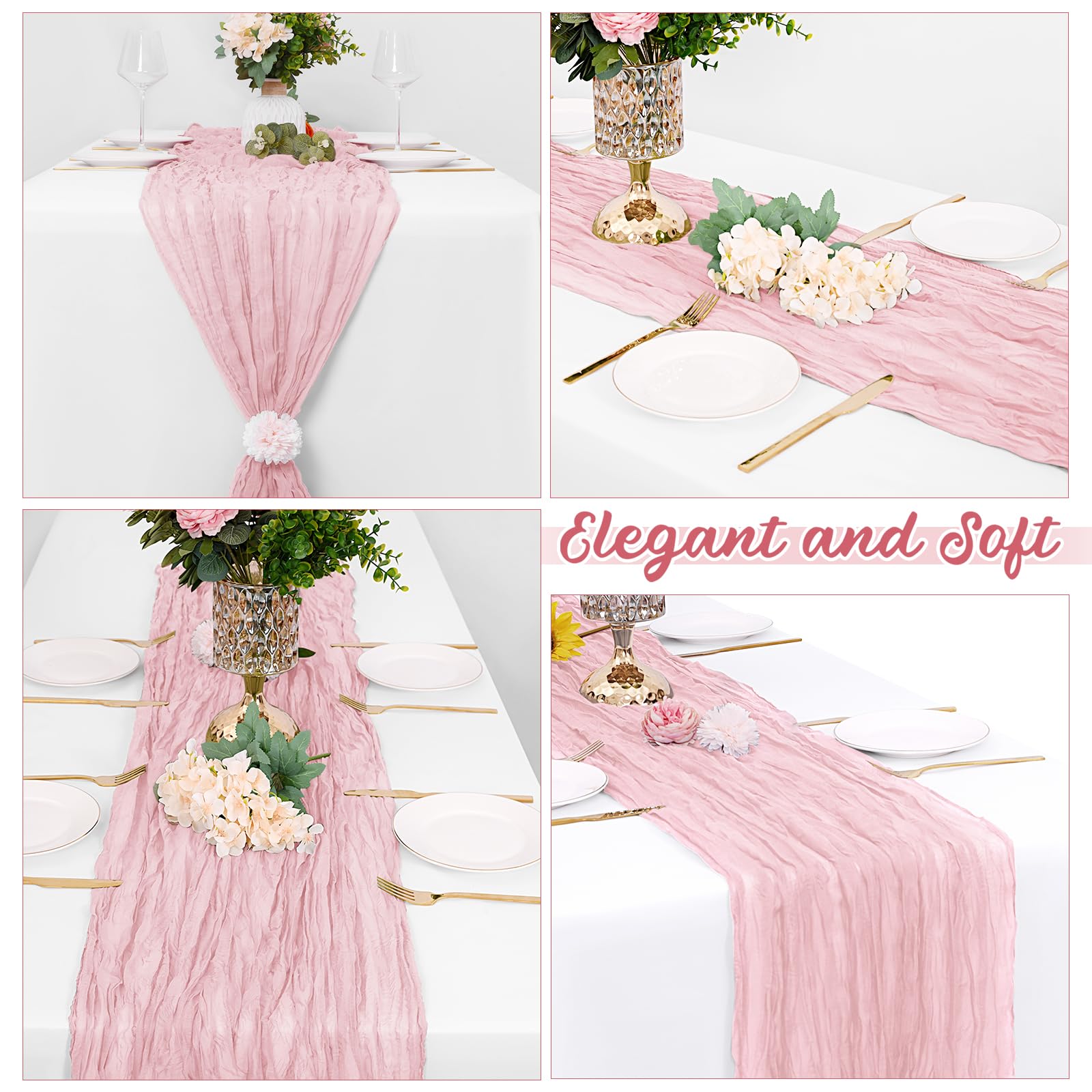 Yorcari 20x120 inch runner fits most tables for weddings and parties.