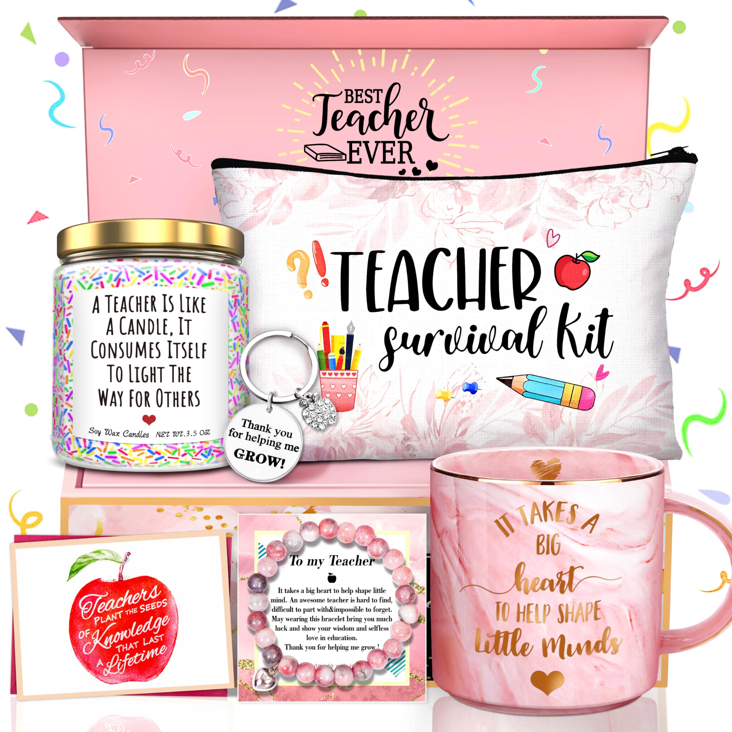 Yorktend pink heart mug in a teacher gift box for appreciation moments.