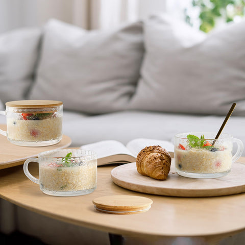 YORY bamboo lid seals for airtight freshness on beverages and cereals