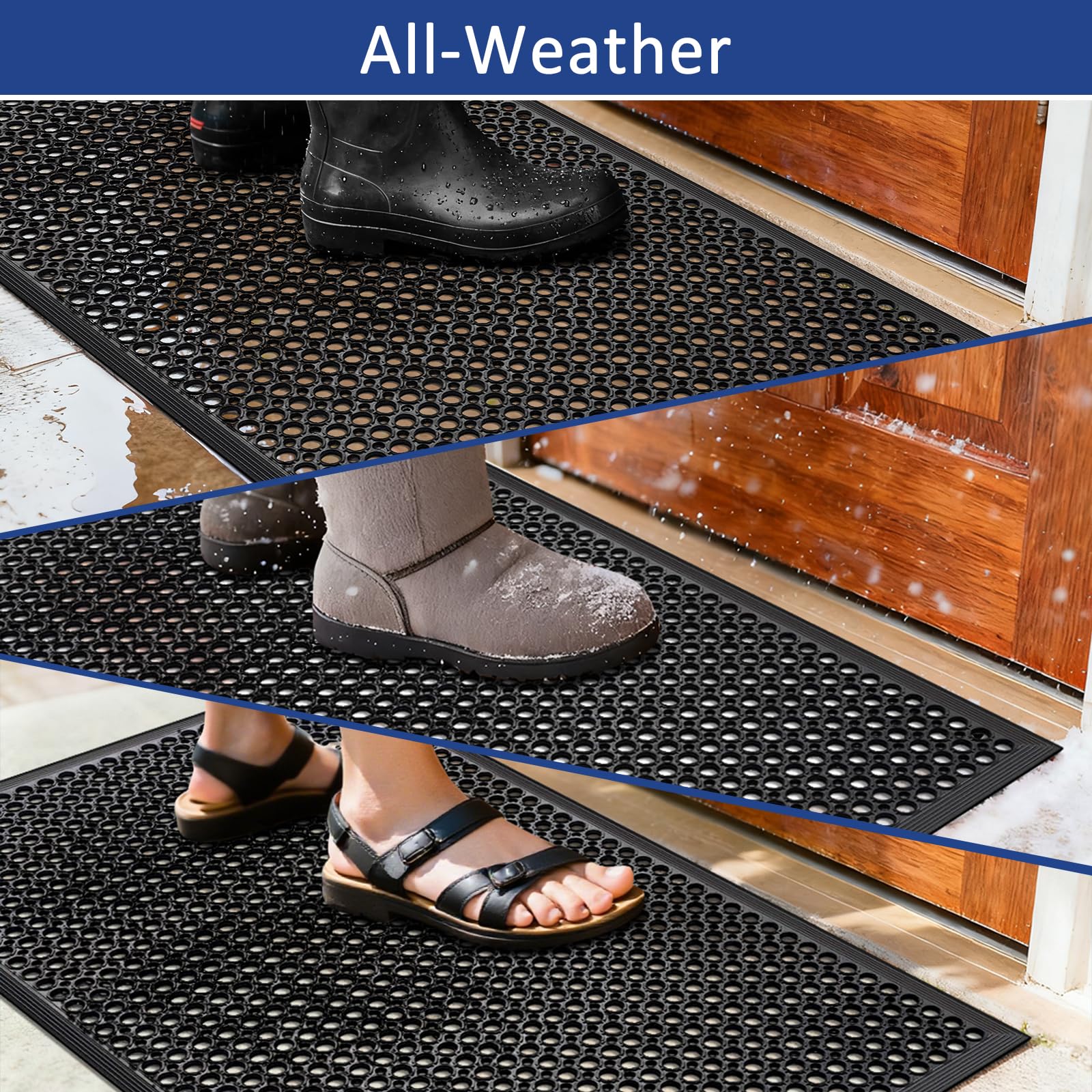 YOSHIKO indoor-outdoor mat suitable for moisture-prone bars and warehouses