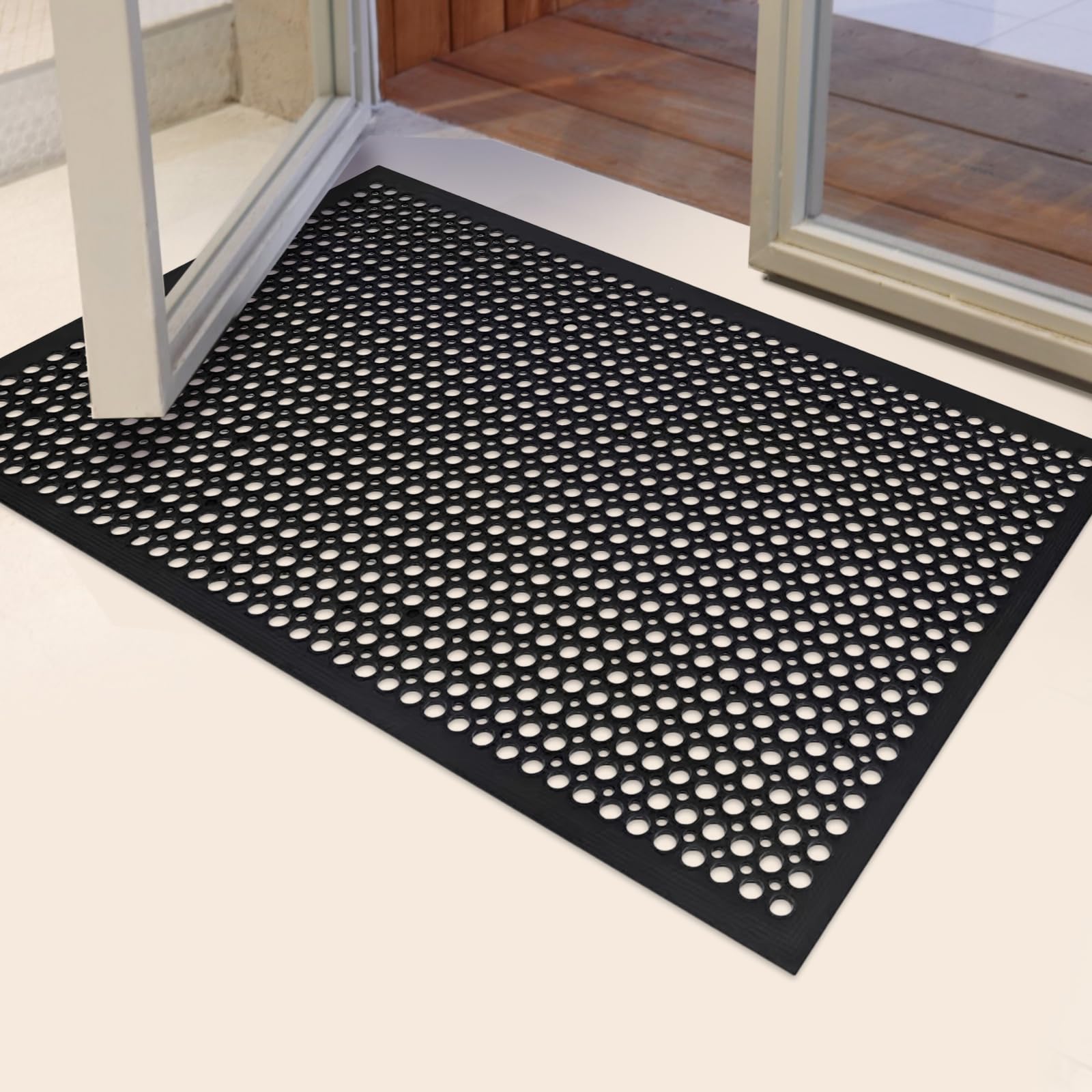 YOSHIKO non-slip commercial mat maintains grip in busy kitchen spaces