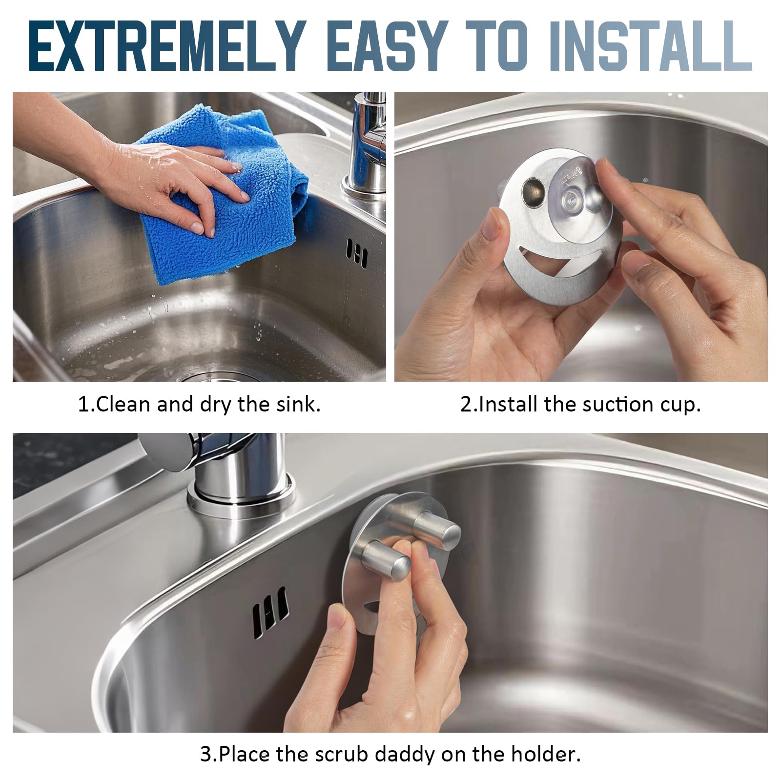Yoshiky 304 stainless steel sponge holder offers durable storage for scrubbing tools.
