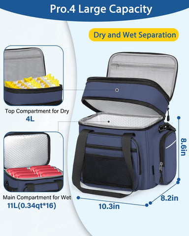 YOSMAAT lunch box blue back pocket shows large space for papers