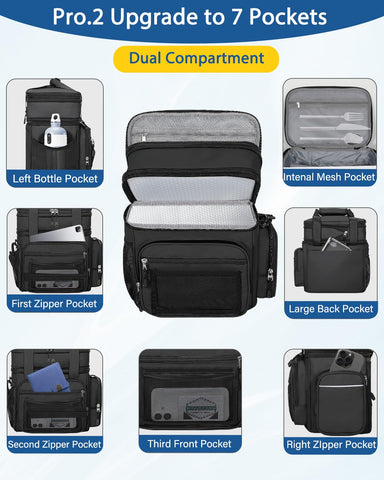 YOSMAAT lunch box cooler with zippered pocket for valuables on the go.