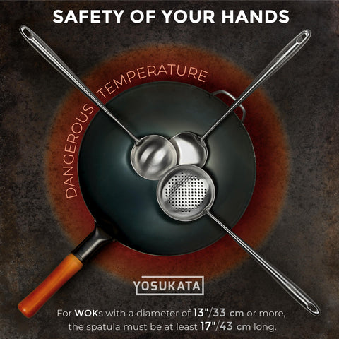 YOSUKATA 17-inch wok ladle ideal for soups and broths with durable stainless steel