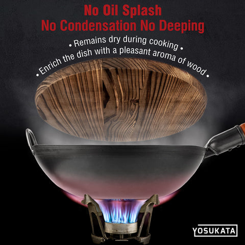 Long ergonomic handle for safe lifting and lid checks.