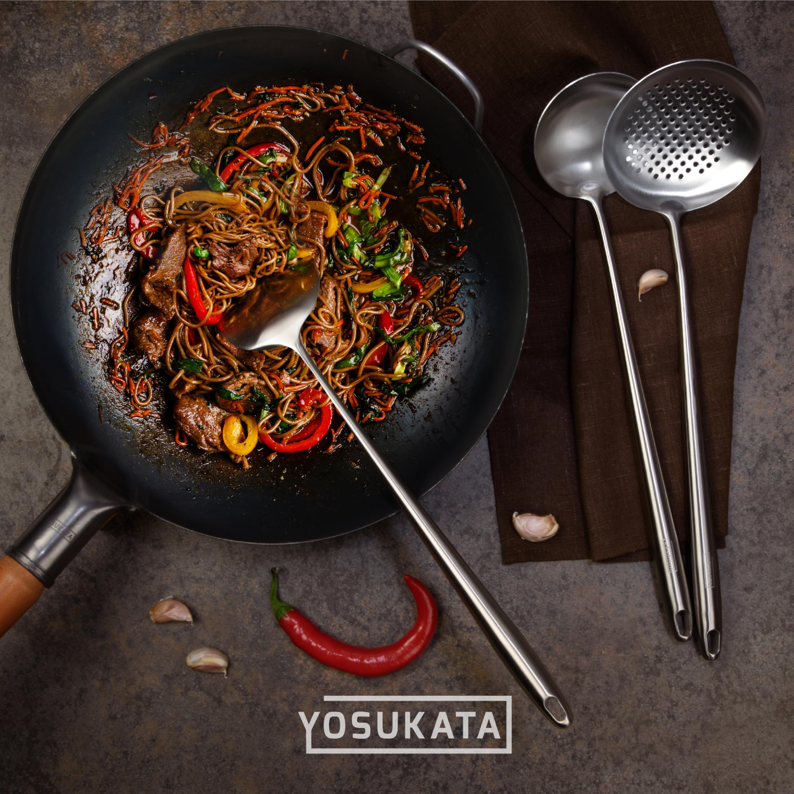 YOSUKATA hanging-hole design for organized storage in busy kitchens