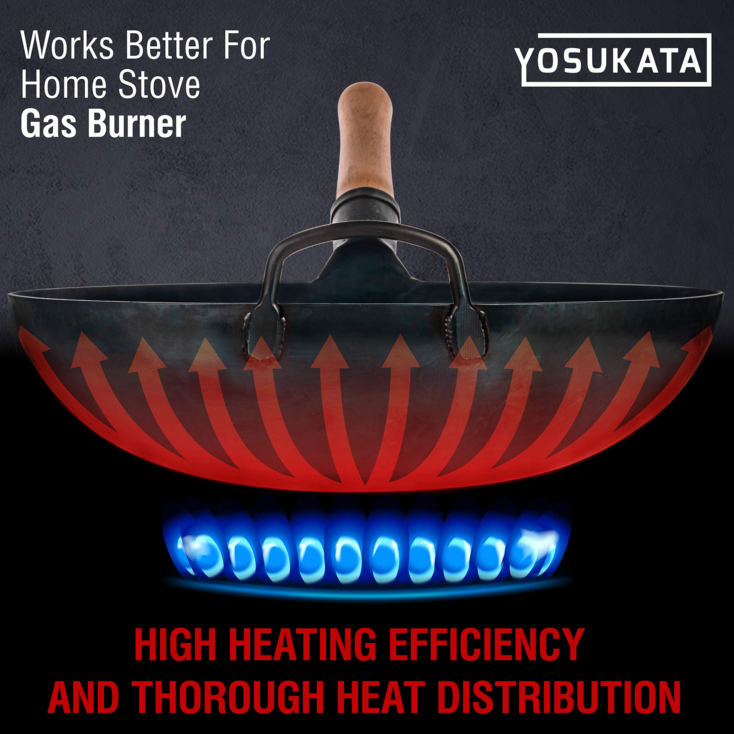 YOSUKATA heavy-weight 15-gauge wok built for durable high-heat sessions.
