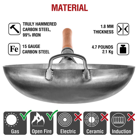 YOSUKATA open-fire cooking scene shows versatile outdoor wok performance