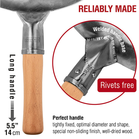 YOSUKATA round-bottom wok on gas stove ready for quick, high-heat tossing