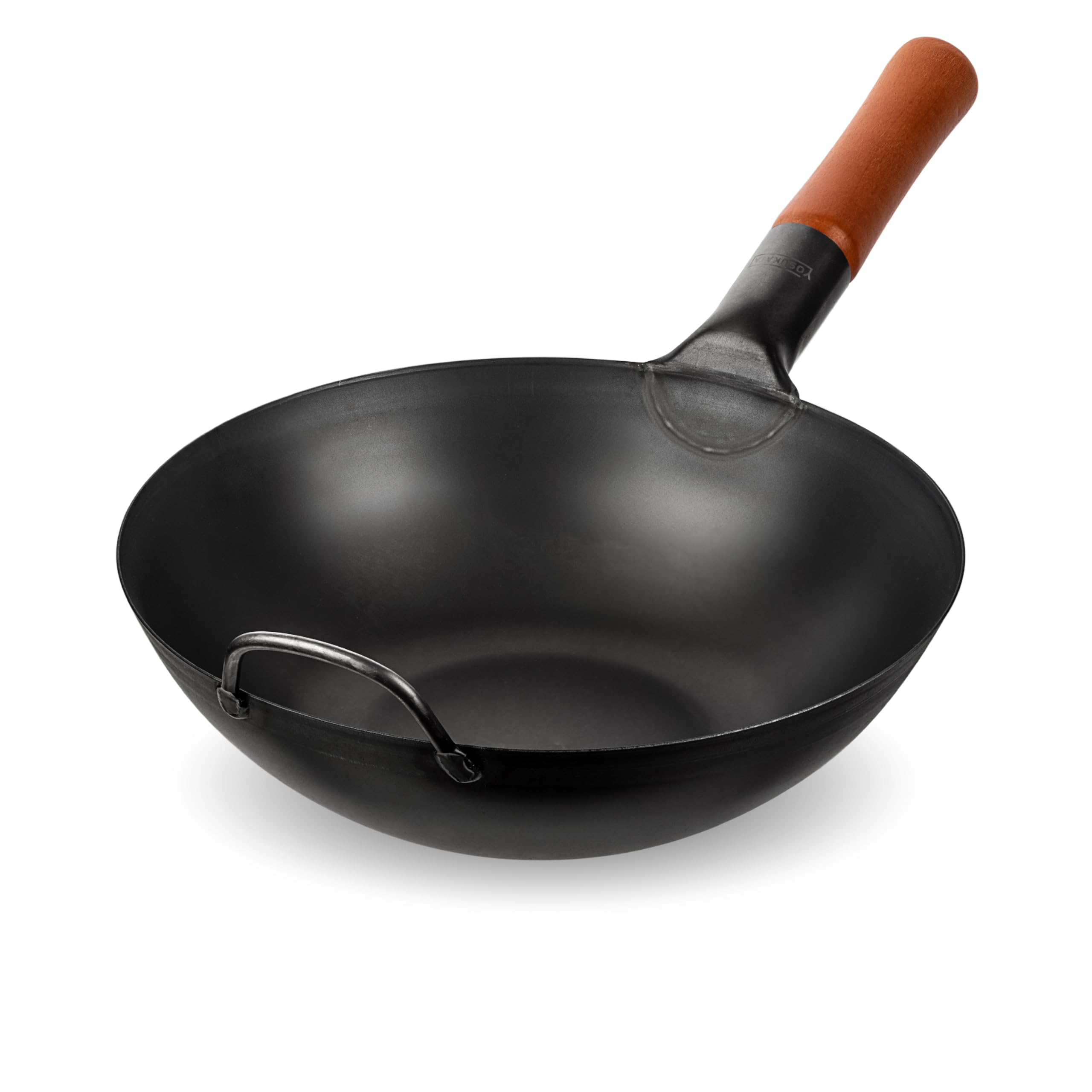 YOSUKATA 11.8-inch flat-bottom wok for even heat and authentic stir-fry flavor.