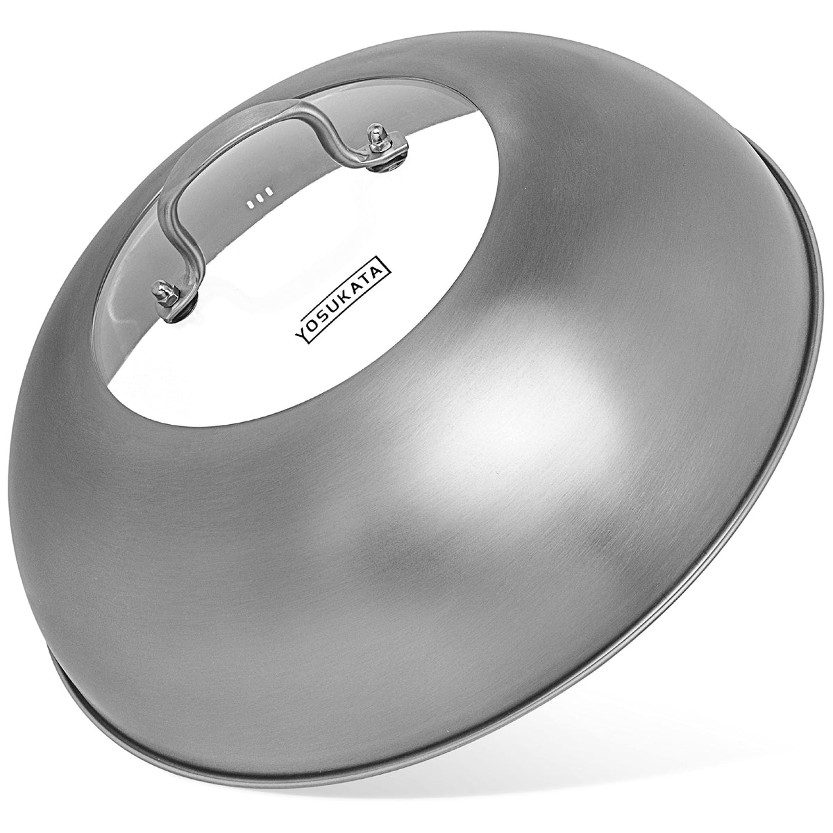 YOSUKATA wok lid 13.6-inch with steam holes reduces splatter and promotes even heating.