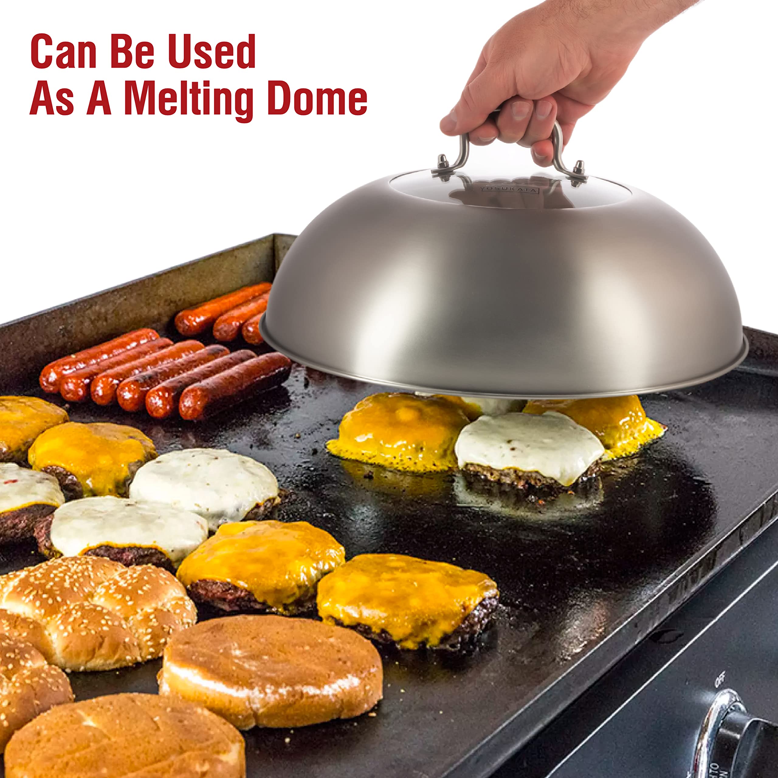 YOSUKATA compatible with 14-inch woks for steaming and searing.