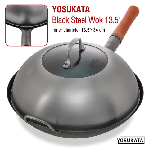 YOSUKATA lid with ergonomic handle for a comfortable grip while stirring.