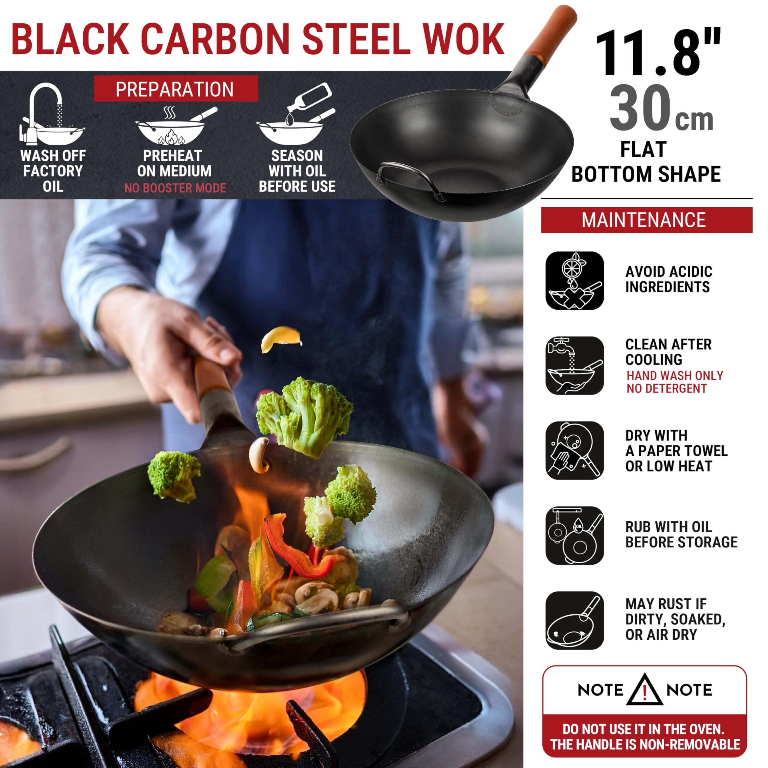 YOSUKATA wok in action for consistent stir-fry and juicy, flavorful results.