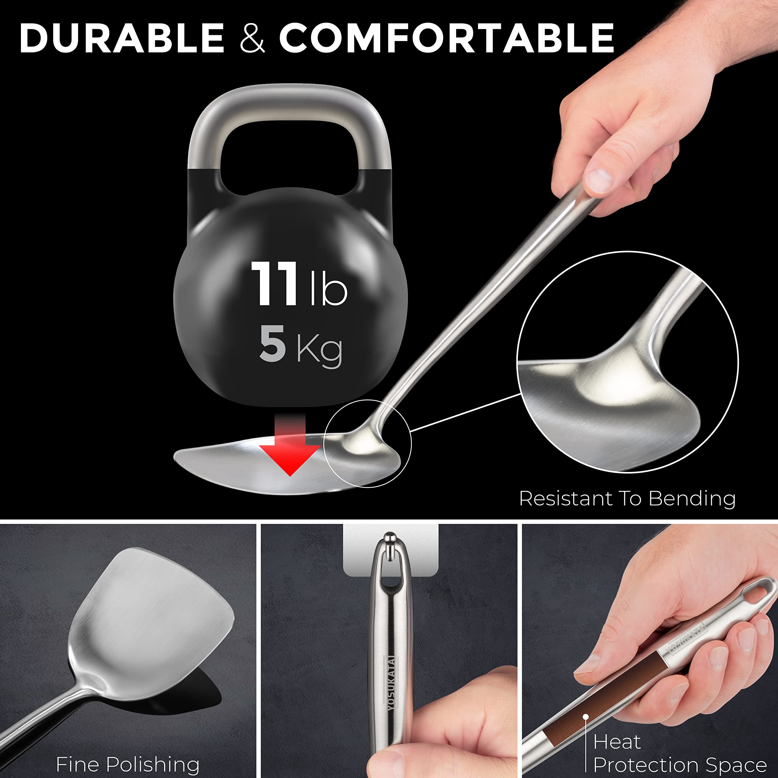 YOSUKATA wok-tools with hanging holes for easy storage