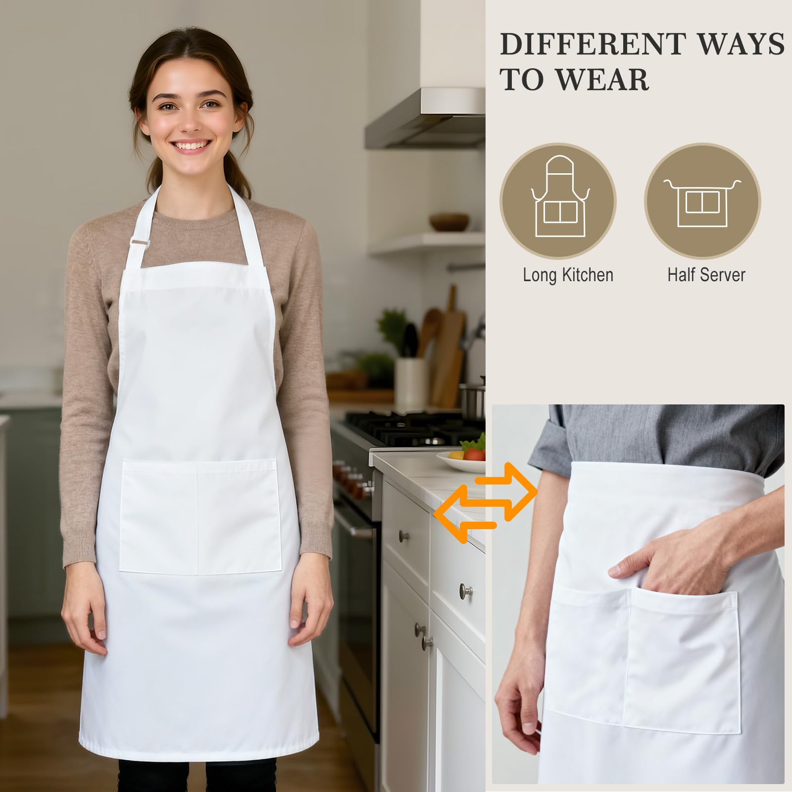Yotache apron is 33 by 26 inches with a unisex fit.