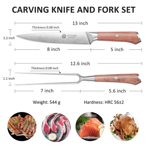 YOTSUBA carving fork 7in for stable meat handling and transfer