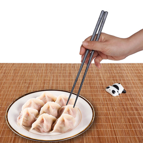 Youda chopsticks with textured frosted tips improve control during meals.