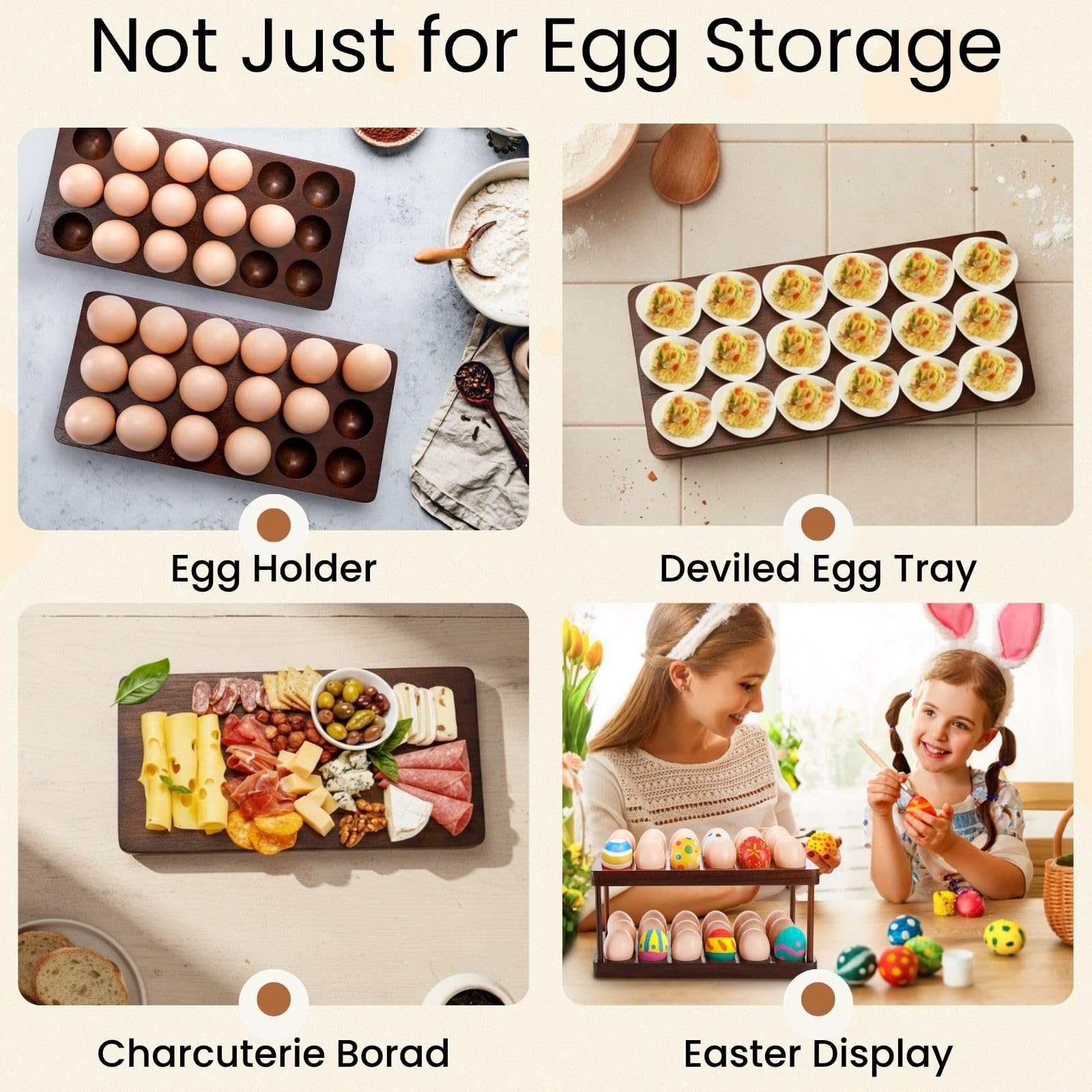 YOUEON egg holder is easy to clean with a damp cloth.