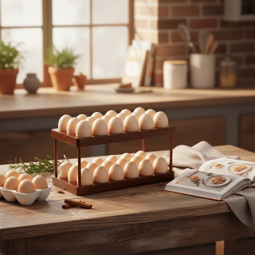 YOUEON handcrafted acacia wood adds natural warmth to any table.