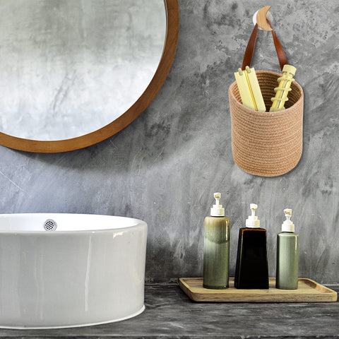 Youeon two-pack jute baskets fit compact spaces and gifting.