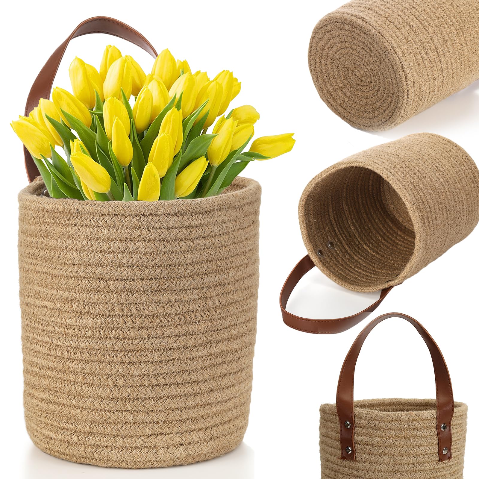 Youeon multiuse storage basket for towels, wallets, and keys on display.