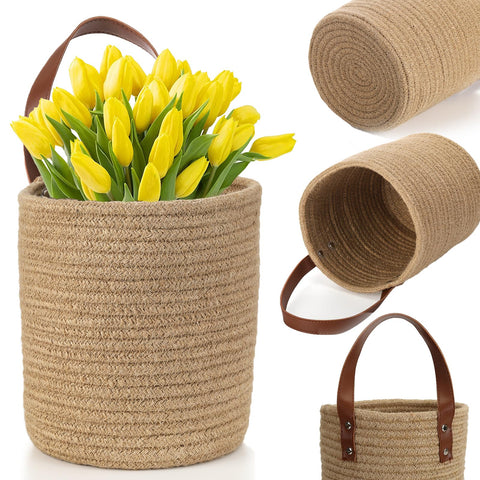 Youeon multiuse storage basket for towels, wallets, and keys on display.