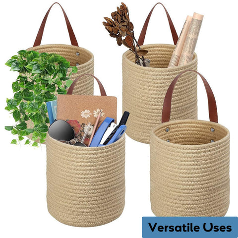 Youeon wall planter basket plant display with natural texture.