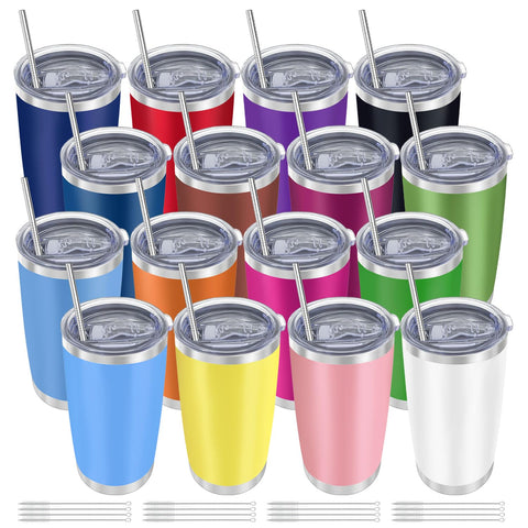 YOUKE OLA 16-pack colorful tumblers for versatile hot or cold drinks anywhere