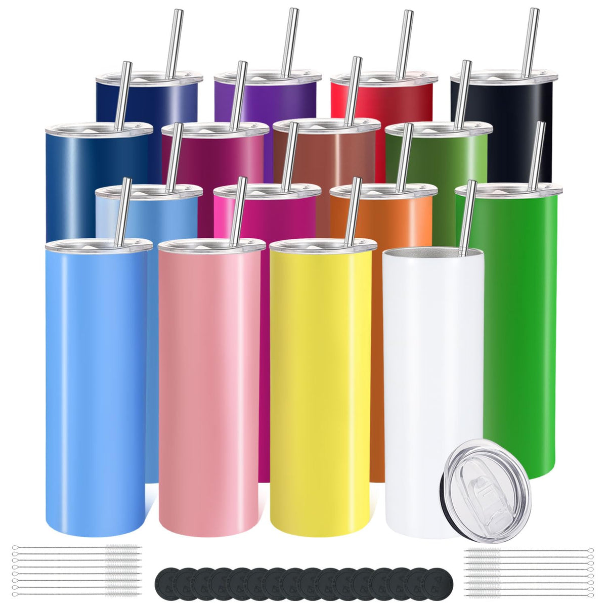 YOUKE OLA 16-pack skinny tumbler with straight profile, ideal for on-the-go hydration.