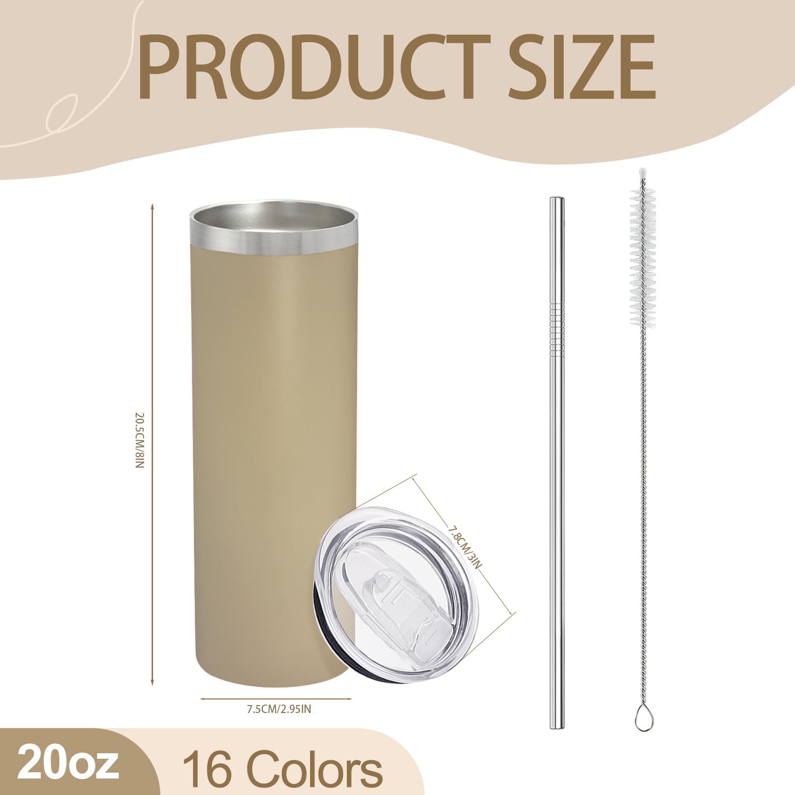YOUKE OLA 20 oz tumblers feature wide mouth for simple cleaning and filling.