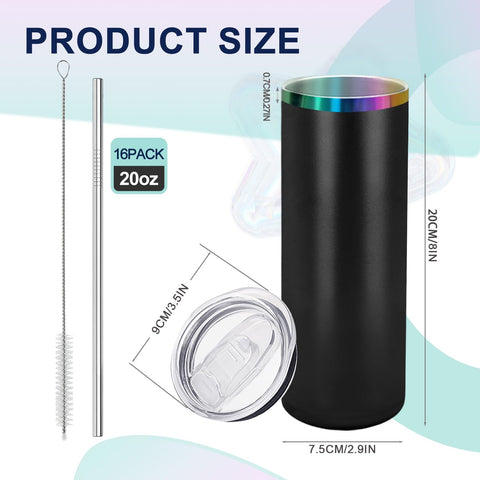 YOUKE OLA rainbow finish tumbler close up highlighting vibrant color