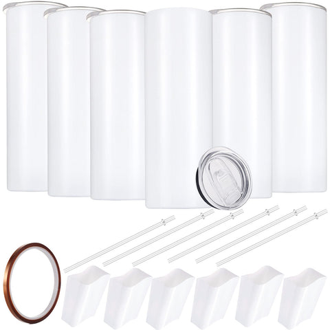 YOUKE OLA skinny tumbler straight 20oz white for full-wrap sublimation and customized gifts