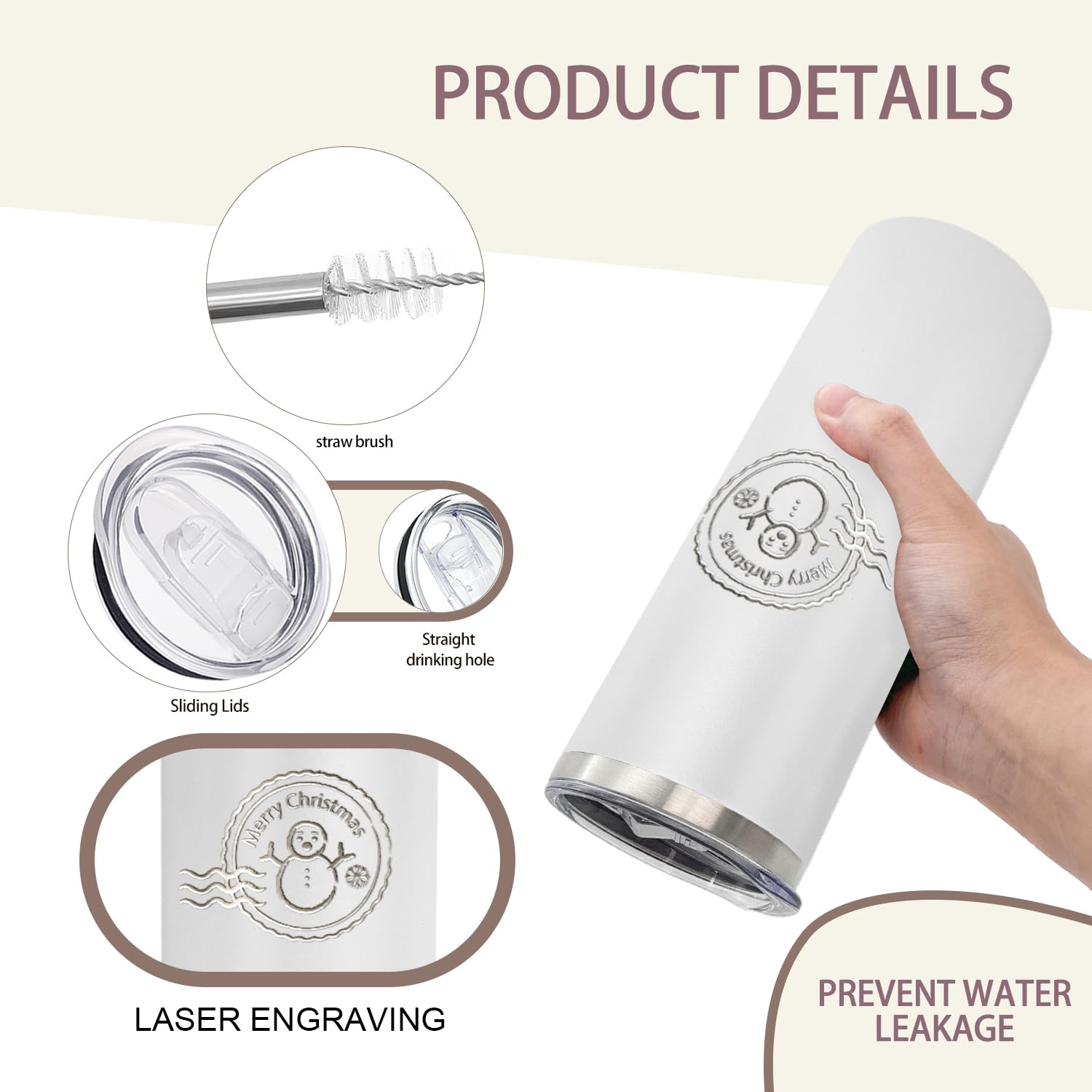 Durable stainless steel straws pair with tumblers for everyday quenching.