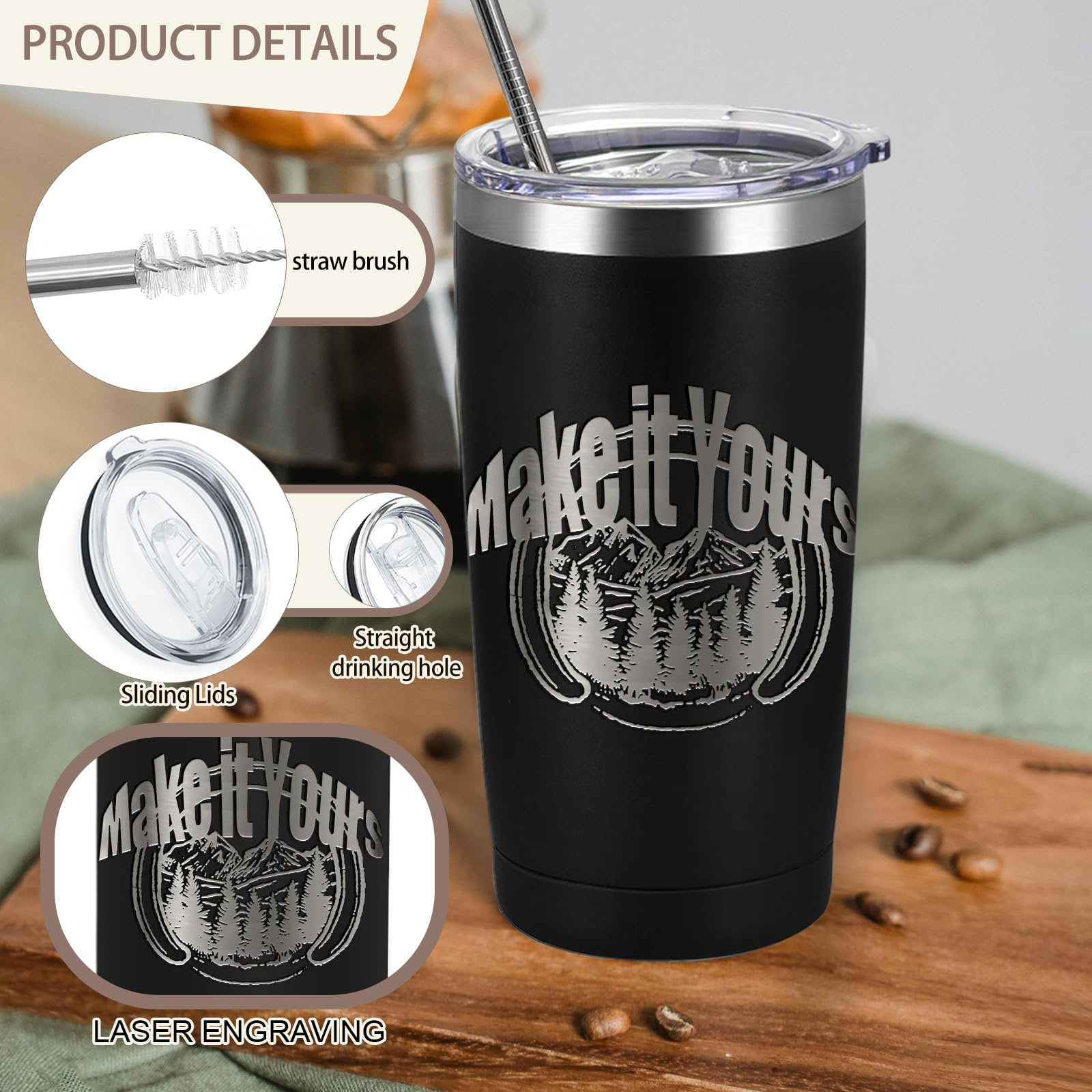 Stainless steel straws included with YOUKE OLA tumbler set