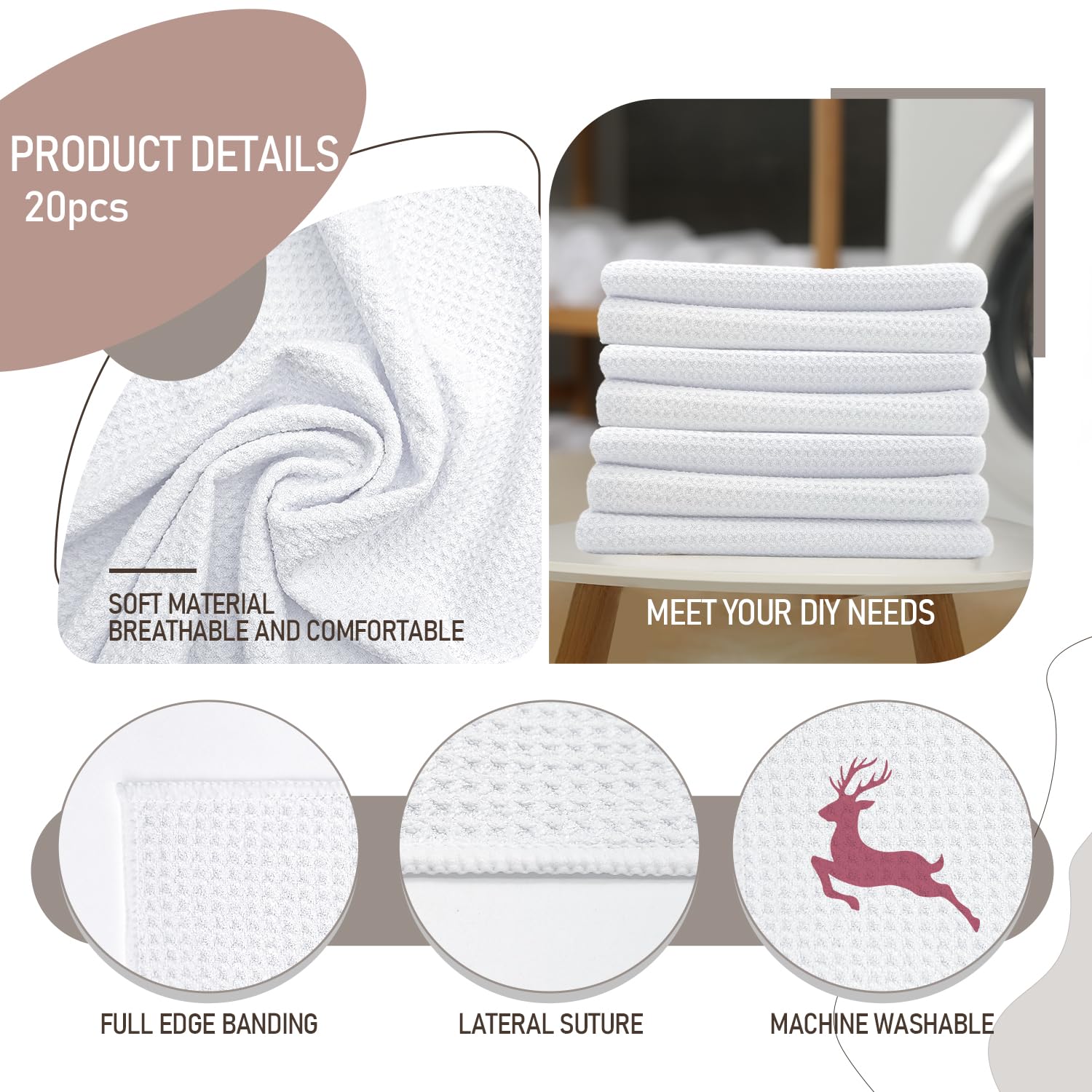 YOUKE OLA 16x24 inch sublimation towel suitable for kitchen and craft use.