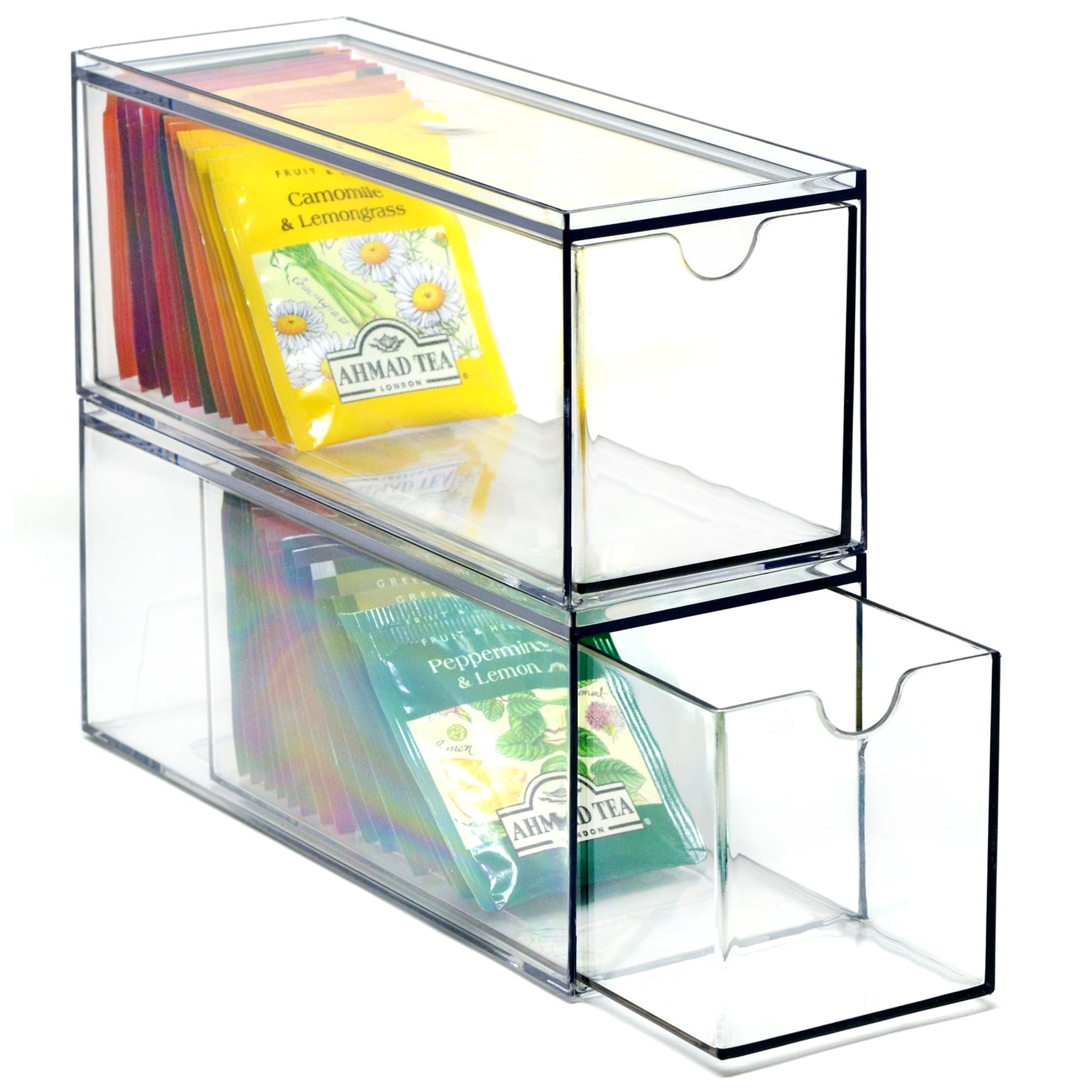 Youngever 3-drawer tea packet organizer showing stacked compartments for tea bags.