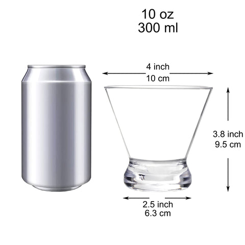 Youngever martini glasses 10oz, clear side view for versatile entertaining.