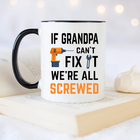 YouNique Designs grandpa cant fix it mug packaging image emphasizes durable protection during shipping.