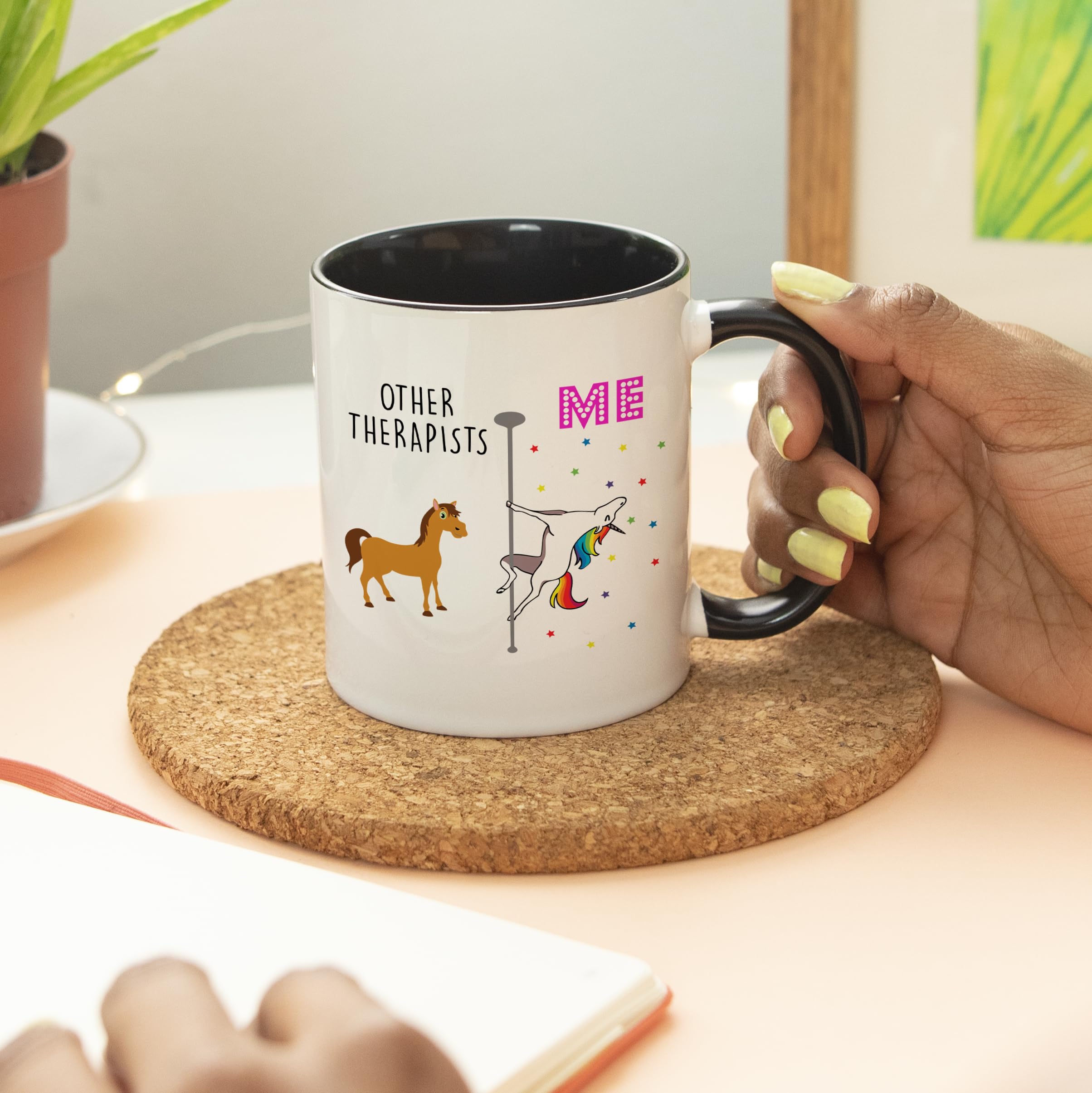 YouNique Designs therapist mug with a sleek black handle